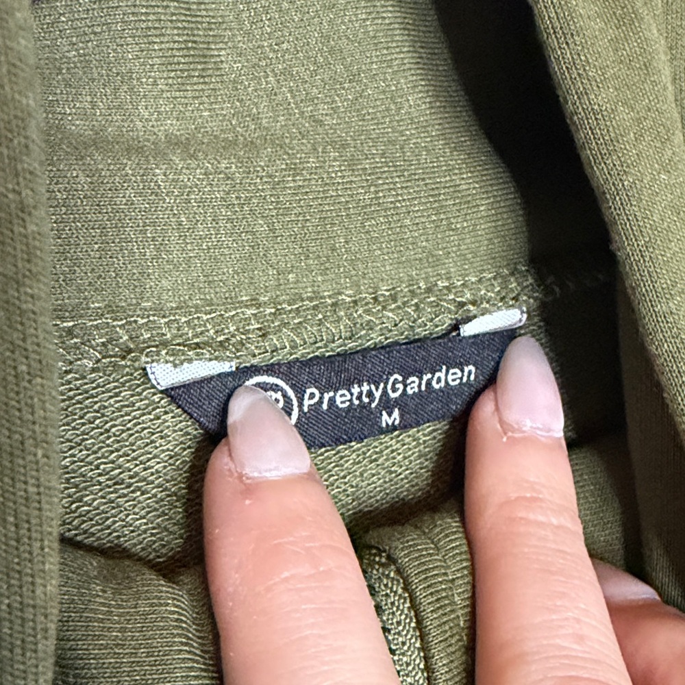 Olive Mock Neck Half Zip Pullover - image 3